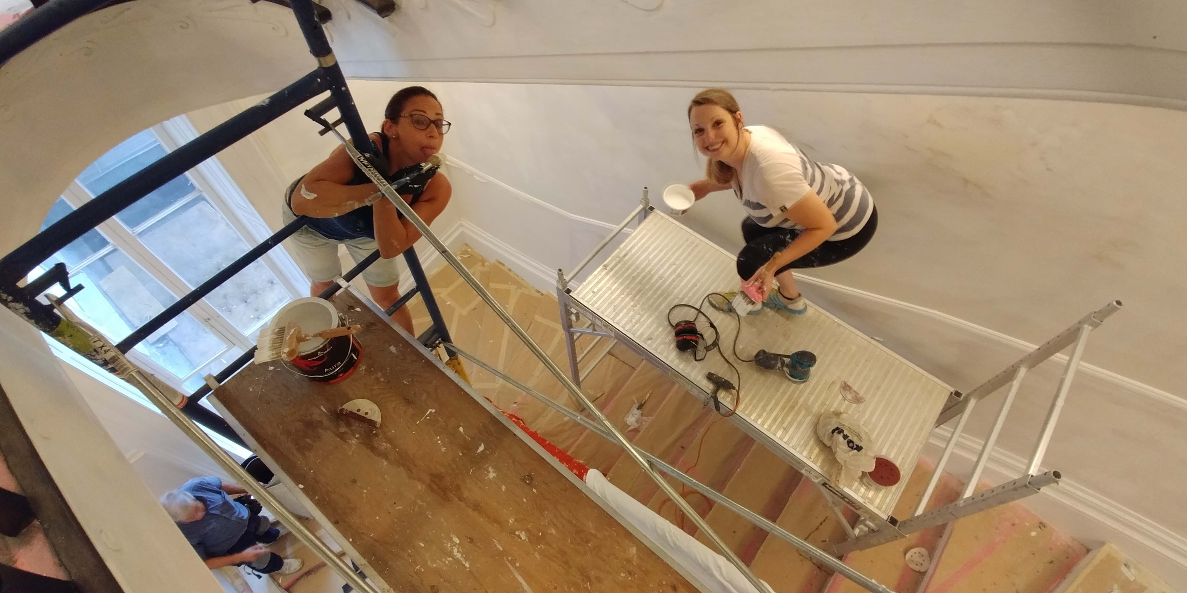 Restauration d'un escalier de manoir.