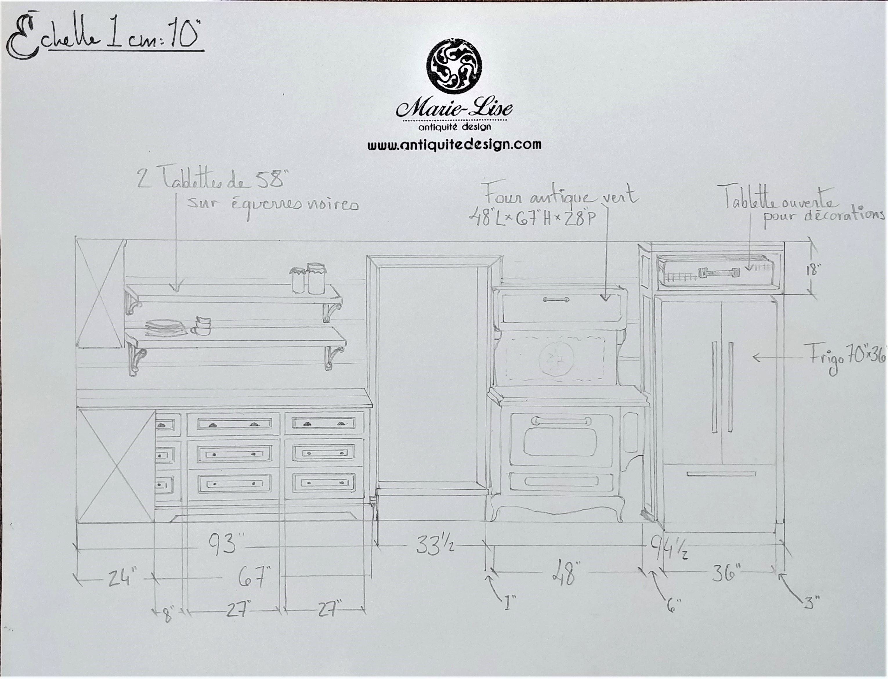 Cuisine blanc antique à Sainte-Adèle