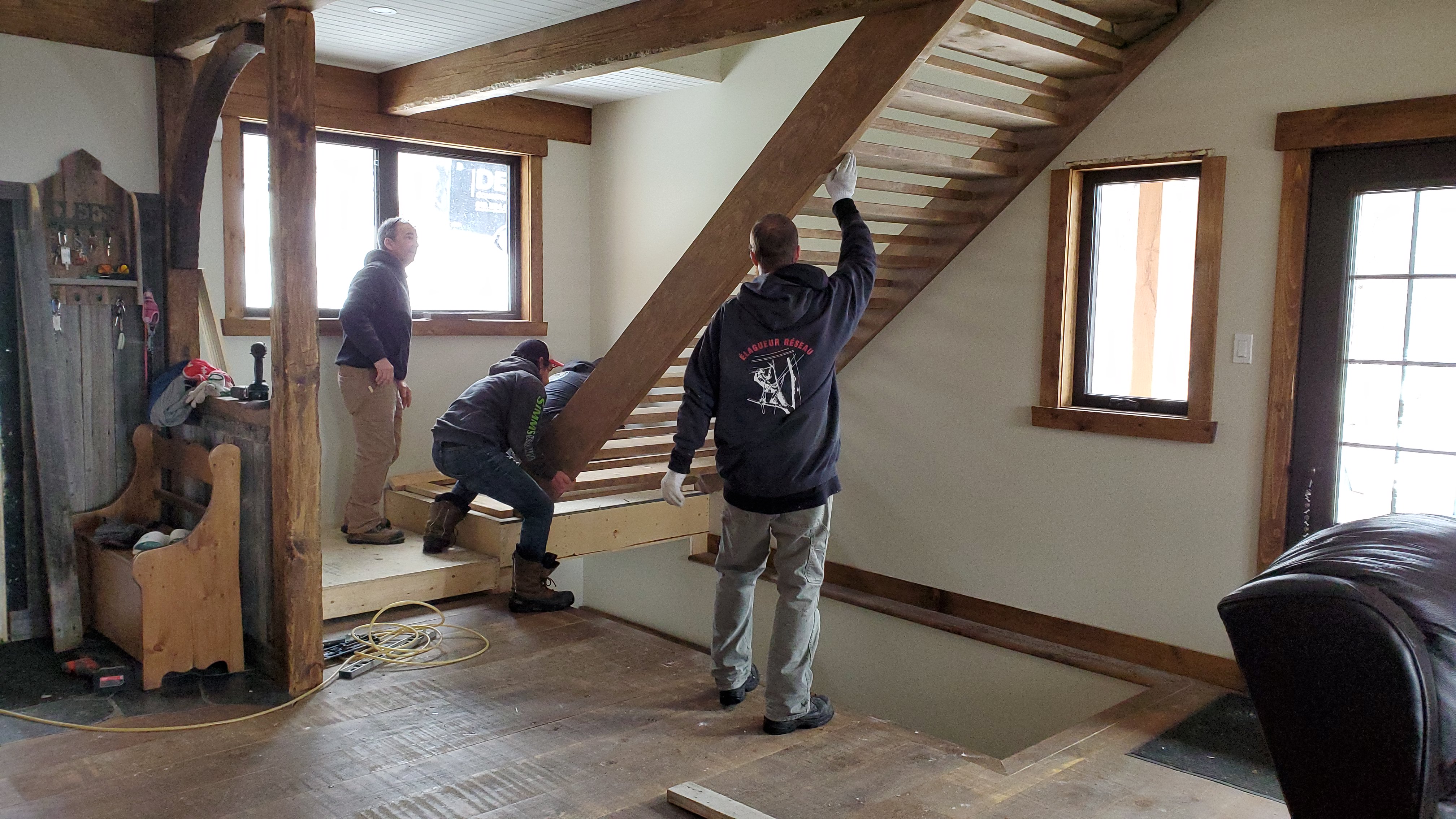 Escalier pour une maison timber frame
