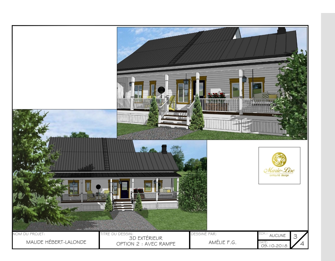 Maison en pièces sur pièces restaurée à Nicolet