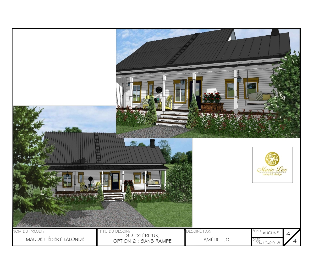 Maison en pièces sur pièces restaurée à Nicolet