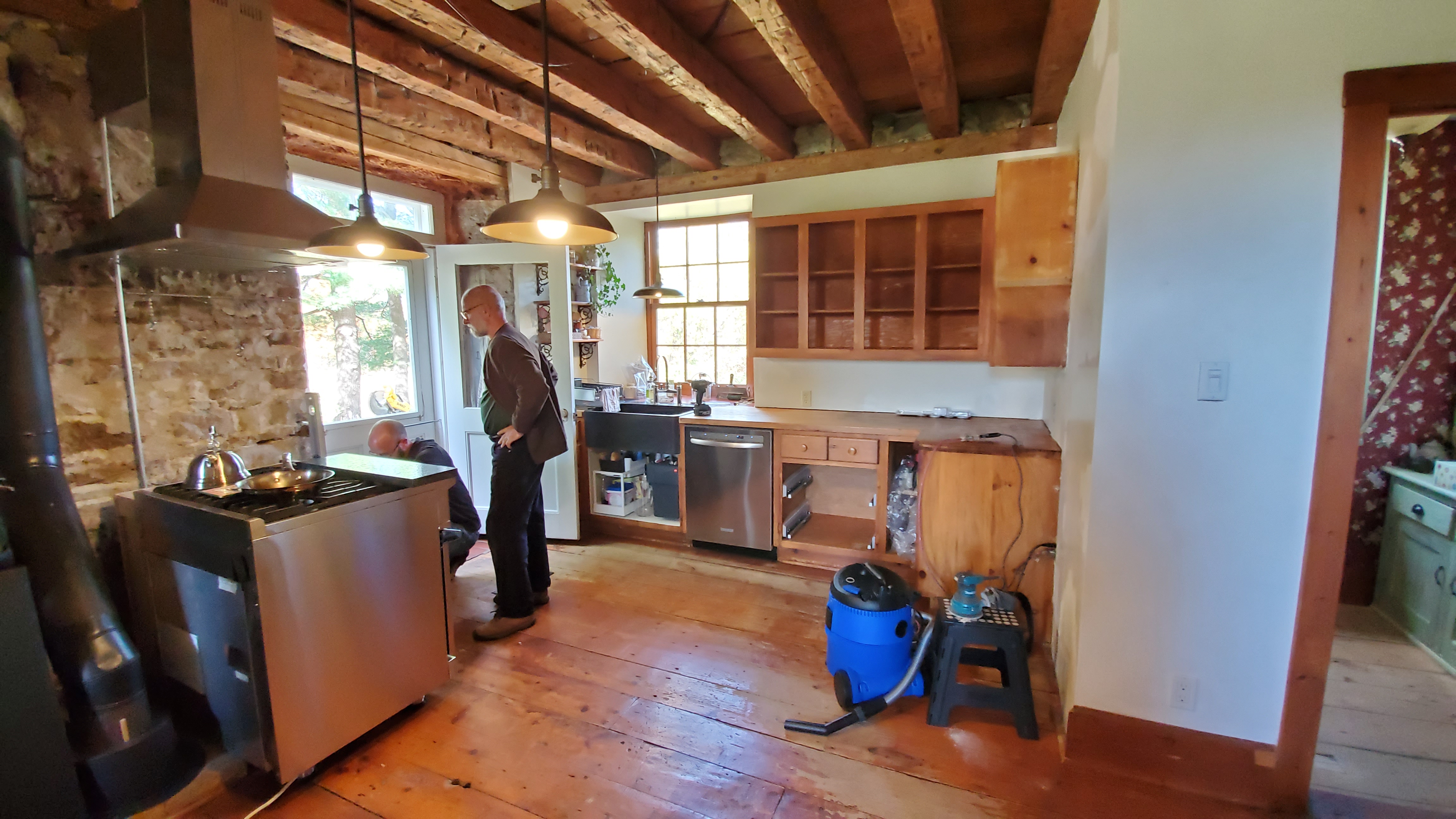 Cuisine avec patine de blanc antique à la chaux