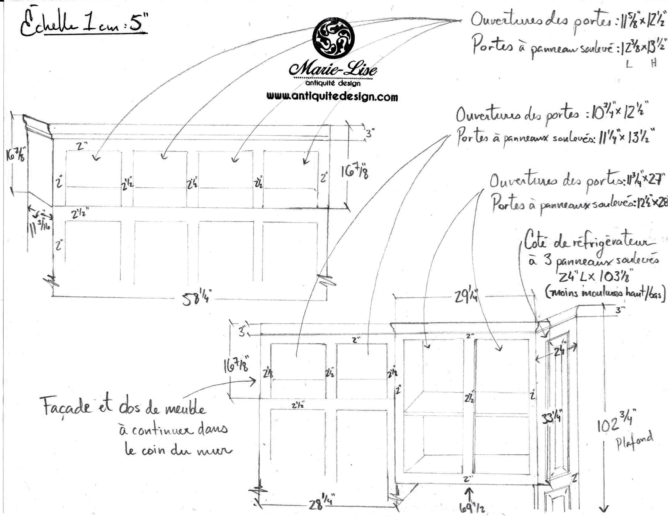 Cuisine avec patine de blanc antique à la chaux