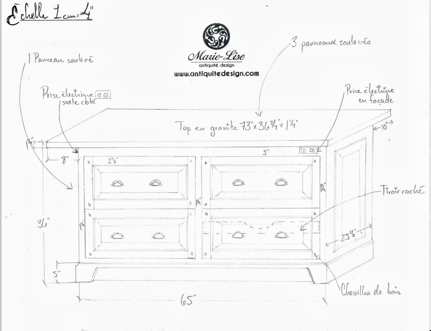 Cuisine avec patine de blanc antique à la chaux