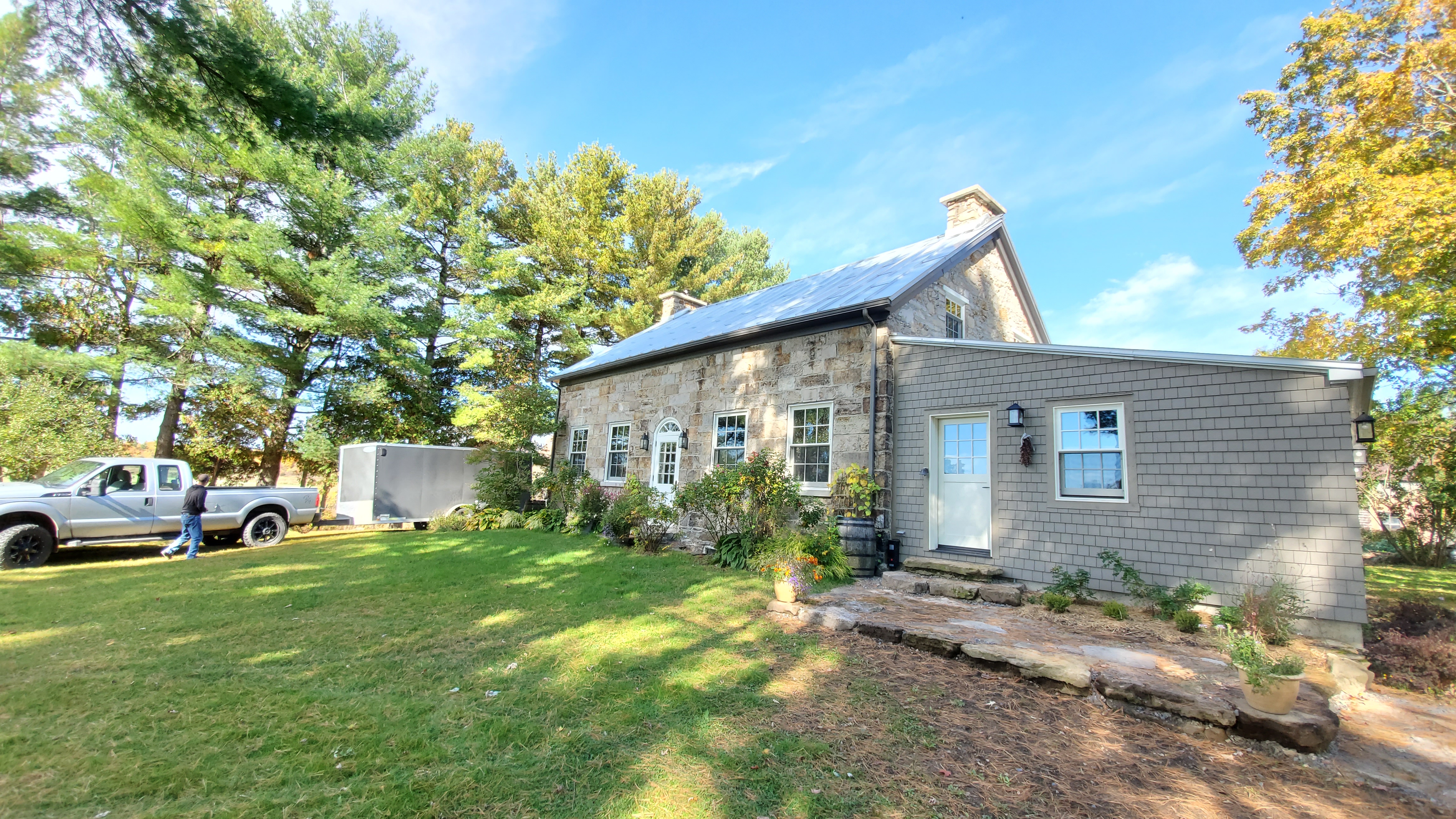 Cuisine avec patine de blanc antique à la chaux