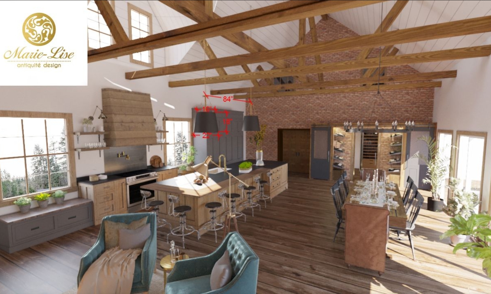 Cuisine construite par dessus une piscine creusée