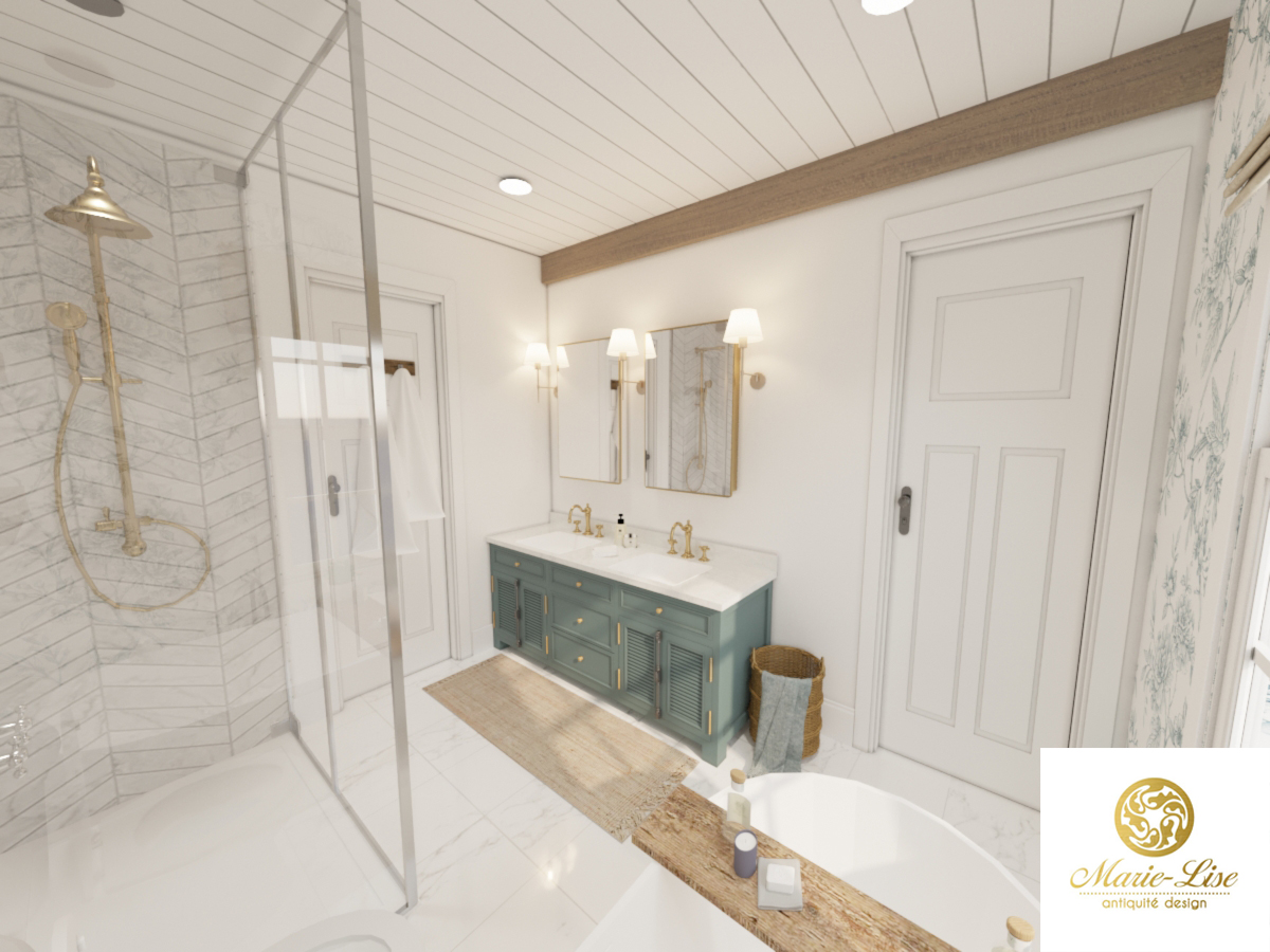 2 salles de bain neuves cachet classique