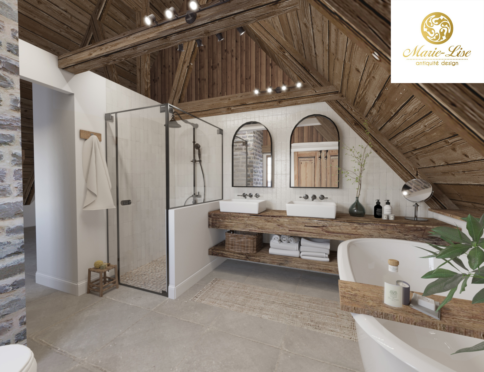 Vanité en bois antique l'Acadie