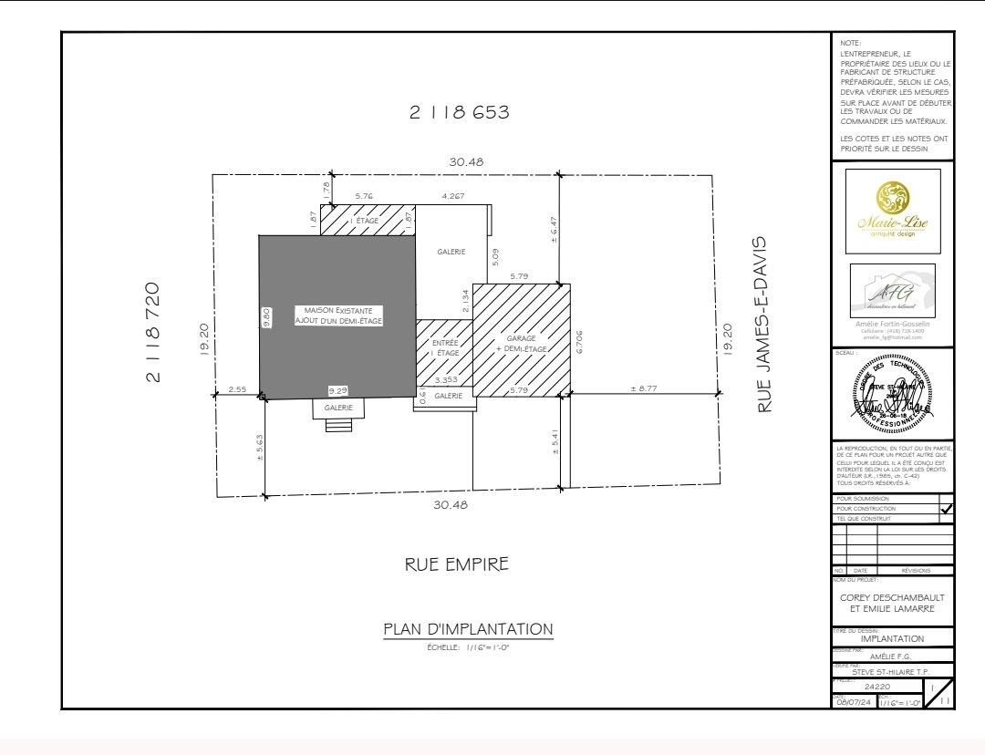 Agrandissement d'un étage et d'un garage