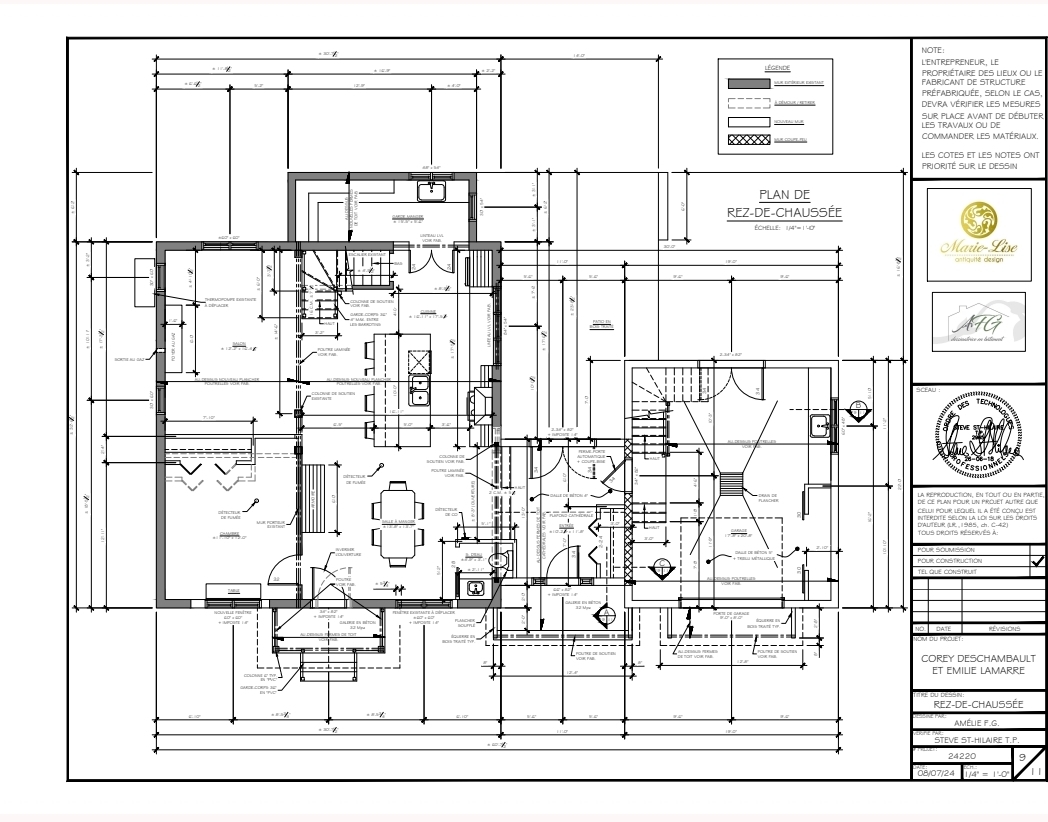 Agrandissement d'un étage et d'un garage